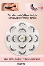 7 Çift Doğal İpek Takma Kirpik 3D Y- 05 Yoğun Hacimli