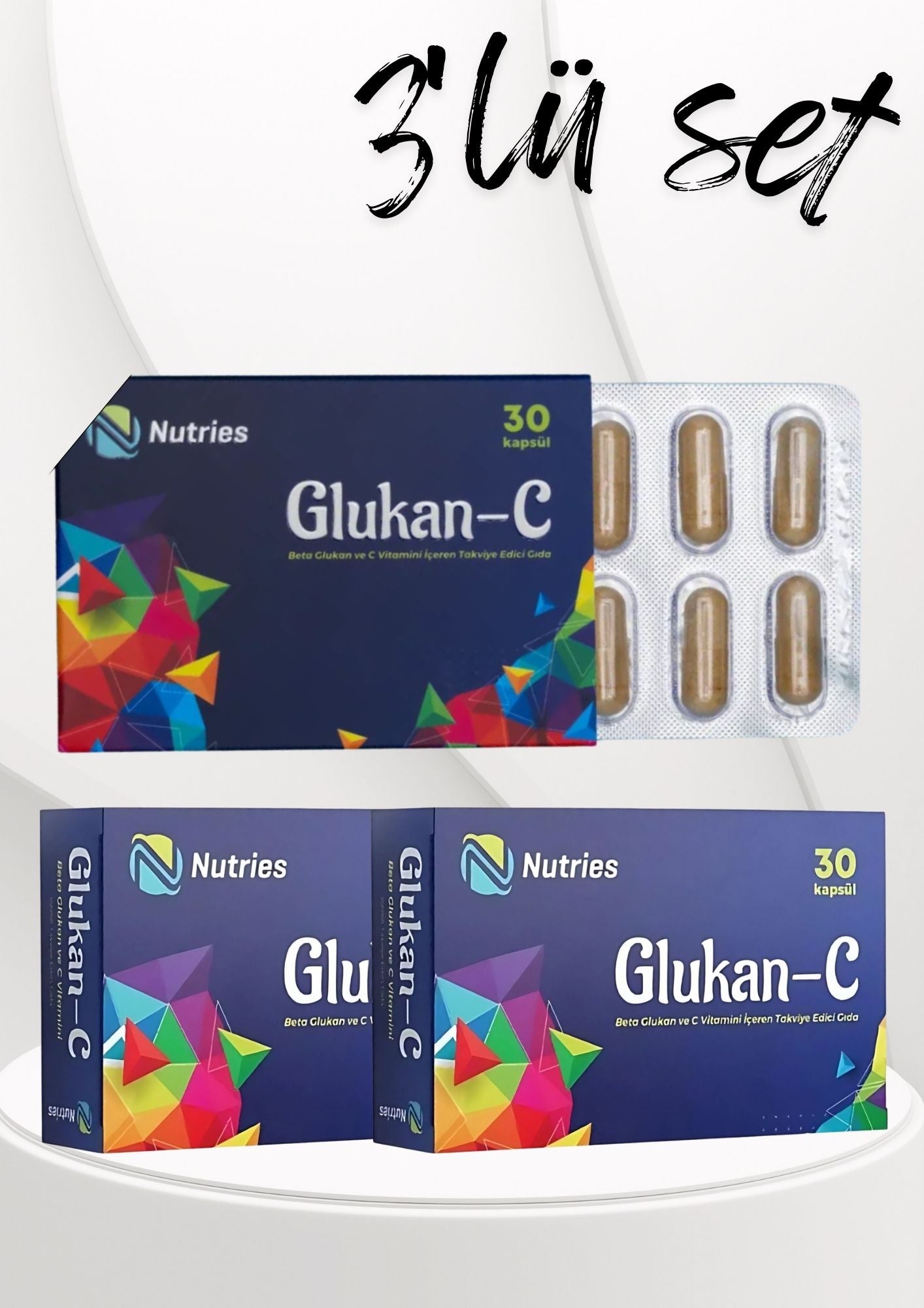 Glukan-C Bağışıklık Destek Takviyesi 30 Kapsül – 3’lü Ekonomik Set