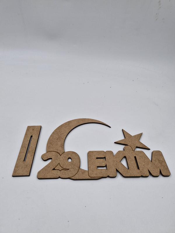 1 Adet 29 Ekim Ay Yıldız Ahşap Boyama Okul Dıy Etkinlik Aktivite Sanat 20 cm x 13 cm