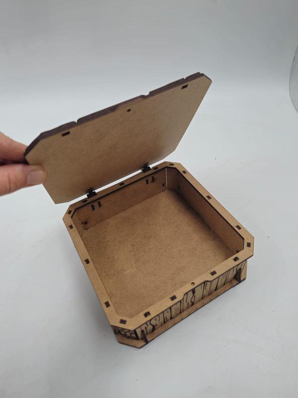 Ahşap Dekoratif İki Çekmeceli Kutu 15 cm x 15 cm x 6 cm