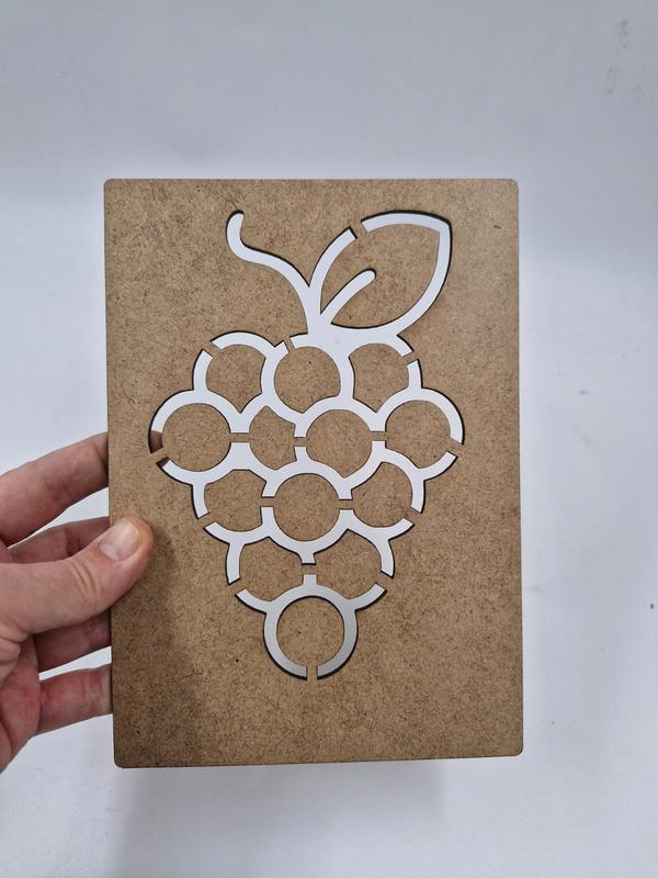 1 Adet Meyveler Üzüm Ahşap Montessori Resim Çizim Okul Dıy Etkinlik Aktivite Sanat 20 cm x 14 cm