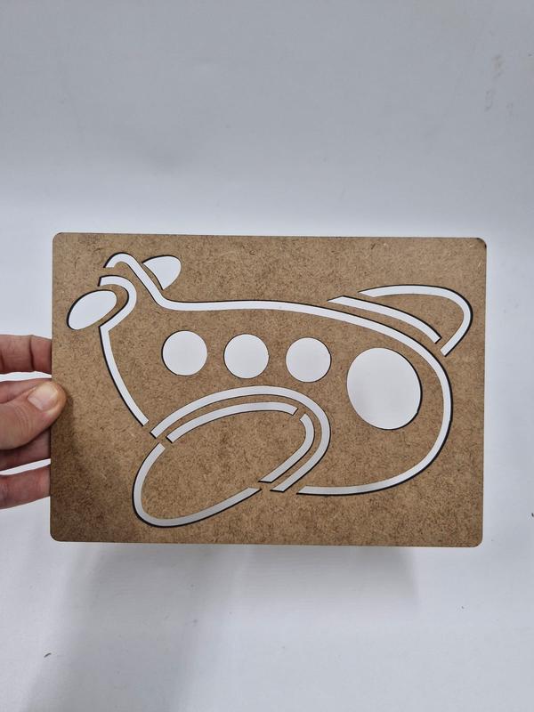 1 Adet Uçak Ahşap Montessori Çizim Okul Dıy Etkinlik Aktivite Sanat 21 cm x 15 cm