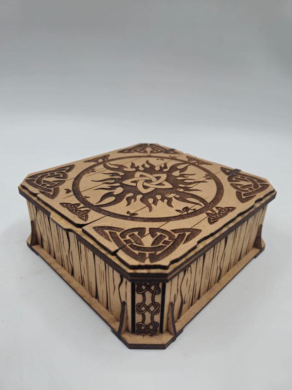 Ahşap Dekoratif İki Çekmeceli Kutu 15 cm x 15 cm x 6 cm