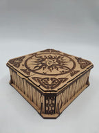 Ahşap Dekoratif İki Çekmeceli Kutu 15 cm x 15 cm x 6 cm