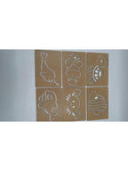 Ahşap Montessori Deniz Hayvanları Çizim Seti Kutulu 18 Adet