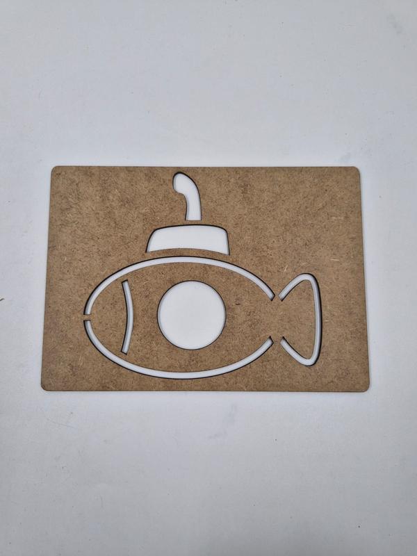 1 Adet Denizaltı Ahşap Montessori Çizim Okul Dıy Etkinlik Aktivite Sanat 21 cm x 15 cm