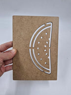 1 Adet Meyveler Karpuz Ahşap Montessori Çizim Okul Dıy Etkinlik Aktivite Sanat 20 cm x 14 cm