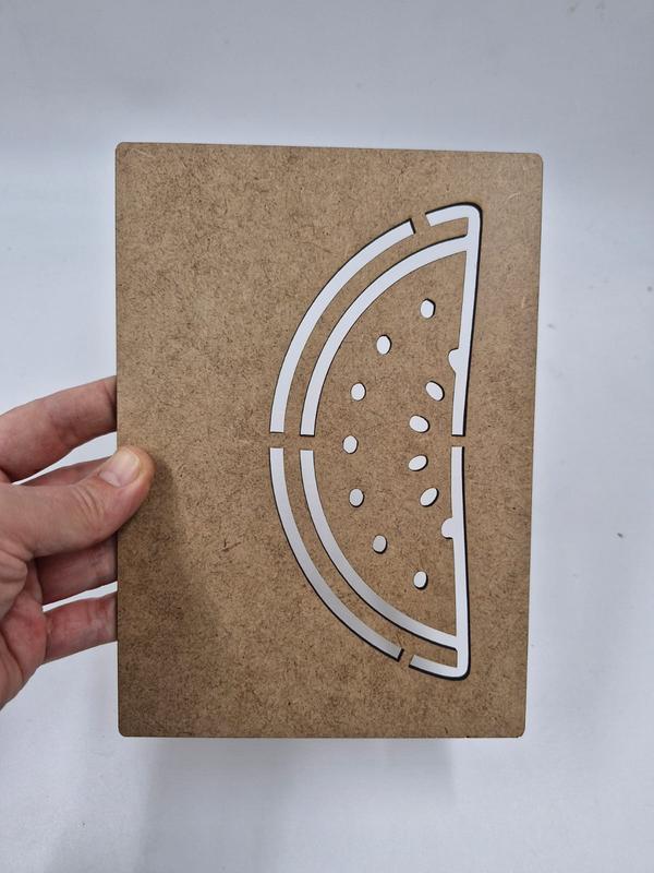 1 Adet Meyveler Karpuz Ahşap Montessori Çizim Okul Dıy Etkinlik Aktivite Sanat 20 cm x 14 cm