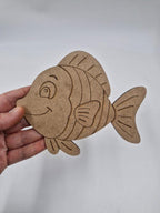 1 Adet Sevimli Balık Ahşap Boyama Okul Dıy Etkinlik Aktivite Sanat 15 cm x 12 cm
