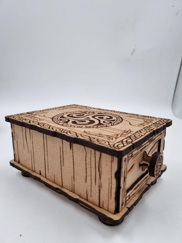 Ahşap Dekoratif Çekmeceli Kutu 16 cm x 12 cm x 8 cm