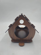 Ahşap Kuş Evi Ceviz Desenli MDF 22 cm x 20 cm x 20 cm
