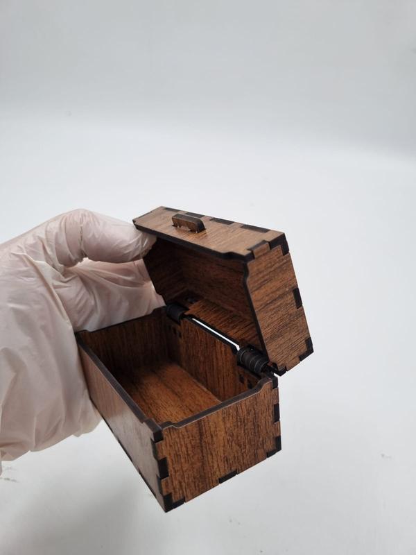 Ahşap Dekoratif Kutu Ceviz Desenli 9 cm x 5 cm x 5 cm