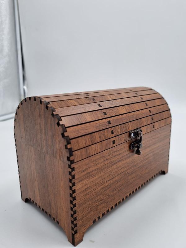 Ahşap Dekoratif Sandık Kutu Ceviz Desenli 16 cm x 9 cm x 12 cm