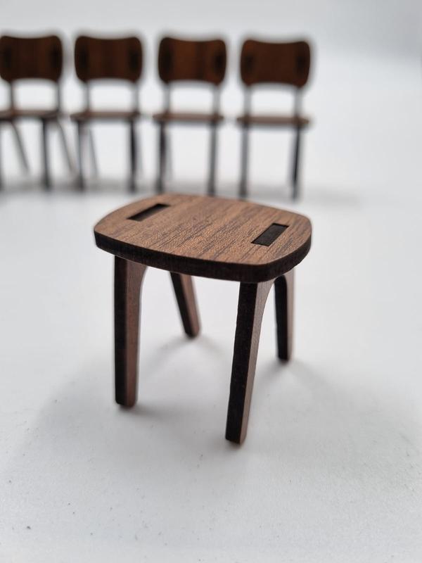 Ahşap Dekoratif Oyuncak Masa Sandalye Takımı 6'lı Set