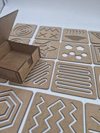 Ahşap Montessori Çizim Seti Temel Simetrik Şekiller Kutulu 15 Adet