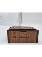 Ahşap Dekoratif Kutu Ceviz Desenli 9 cm x 9 cm x 4 cm