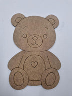 1 Adet Sevimli Ayıcık Ahşap Boyama Okul Diy Etkinlik Aktivite Sanat 15 cm x 10 cm