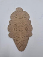 20 Adet Sevimli Külah Dondurma Ahşap Boyama Okul Diy Etkinlik Aktivite Sanat 15 cm x 8 cm (Kopya)