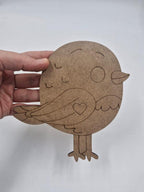 1 Adet Sevimli Kuş Ahşap Boyama Okul Diy Etkinlik Aktivite Sanat 15 cm x 14 cm