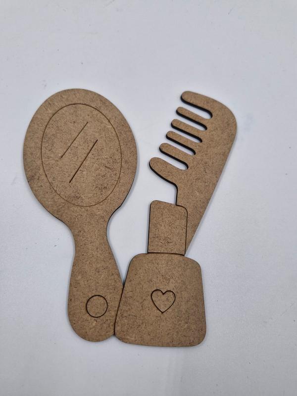 1 Adet Sevimli Ayna Tarak Ahşap Boyama Okul Diy Etkinlik Aktivite Sanat 15 cm x 12 cm
