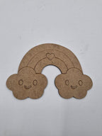 5 Adet Sevimli Gökkuşağı Ahşap Boyama Okul Diy Etkinlik Aktivite Sanat 15 cm x 10 cm