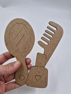 1 Adet Sevimli Ayna Tarak Ahşap Boyama Okul Diy Etkinlik Aktivite Sanat 15 cm x 12 cm