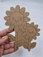 1 Adet Sevimli Ayçiçeği Ahşap Boyama Okul Diy Etkinlik Aktivite Sanat 15 cm x 12 cm