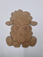 1 Adet Sevimli Kuzu Ahşap Boyama Okul Diy Etkinlik Aktivite Sanat 15 cm x 12 cm