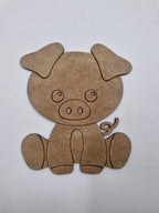 1 Adet Sevimli Domuz Ahşap Boyama Okul Diy Etkinlik Aktivite Sanat 15 cm x 13 cm