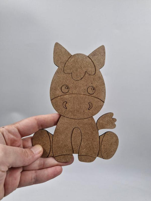 20 Adet Sevimli Eşek Ahşap Boyama Okul Diy Etkinlik Aktivite Sanat 15 cm x 10 cm