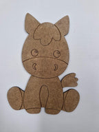 1 Adet Sevimli Eşek Ahşap Boyama Okul Diy Etkinlik Aktivite Sanat 15 cm x 10 cm
