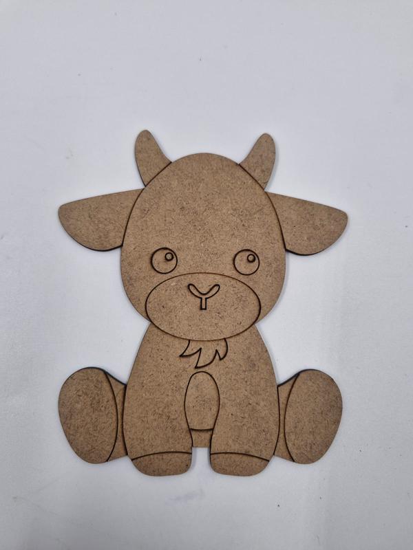1 Adet Sevimli Keçi Ahşap Boyama Okul Diy Etkinlik Aktivite Sanat 15 cm x 13 cm