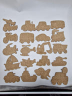 20 Adetlik Set Sevimli Araçlar Ahşap Boyama Okul Diy Etkinlik Aktivite Sanat 15 cm x 10 cm