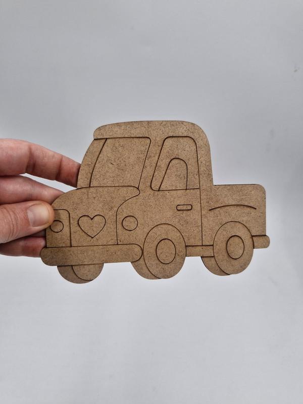 1 Adet Sevimli Kamyonet Ahşap Boyama Okul Diy Etkinlik Aktivite Sanat 15 cm x 10 cm