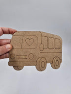 1 Adet Sevimli Otobüs Ahşap Boyama Okul Diy Etkinlik Aktivite Sanat 15 cm x 11 cm
