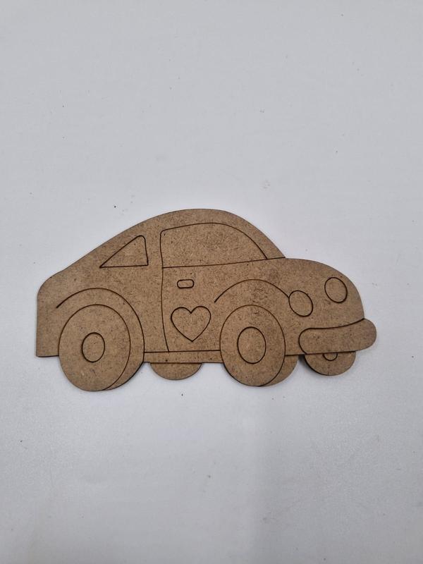 1 Adet Sevimli Araba Ahşap Boyama Okul Diy Etkinlik Aktivite Sanat 15 cm x 8 cm