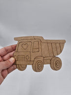 1 Adet Sevimli Kamyon Ahşap Boyama Okul Diy Etkinlik Aktivite Sanat 15 cm x 10 cm