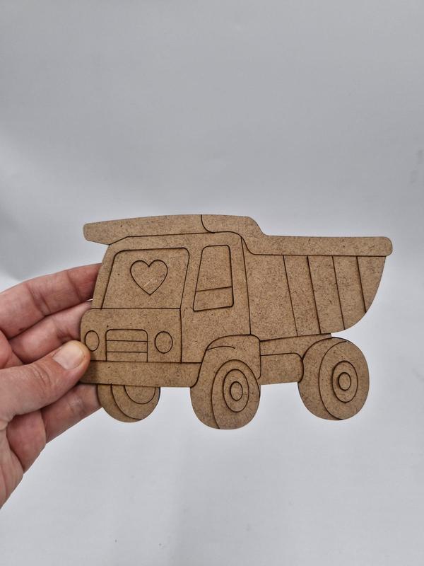 1 Adet Sevimli Kamyon Ahşap Boyama Okul Diy Etkinlik Aktivite Sanat 15 cm x 10 cm