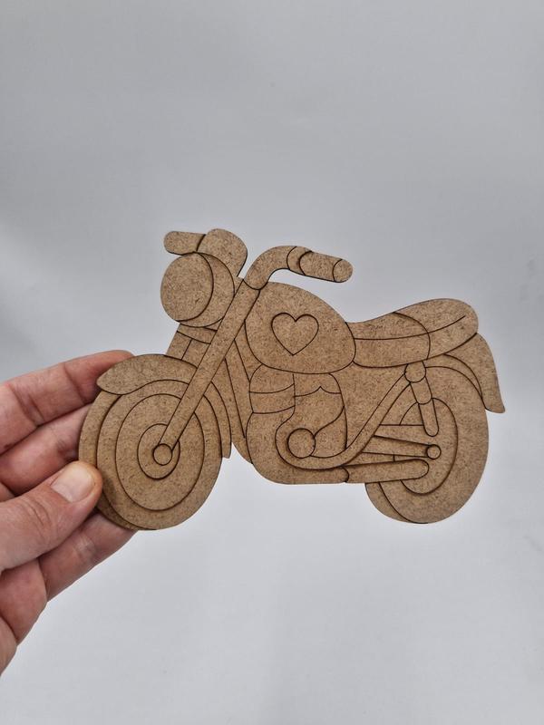 1 Adet Sevimli Motosiklet Ahşap Boyama Okul Diy Etkinlik Aktivite Sanat 15 cm x 11 cm
