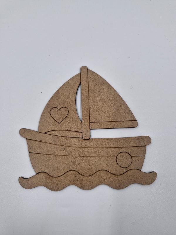 1 Adet Sevimli Gemi Ahşap Boyama Okul Diy Etkinlik Aktivite Sanat 15 cm x 14 cm