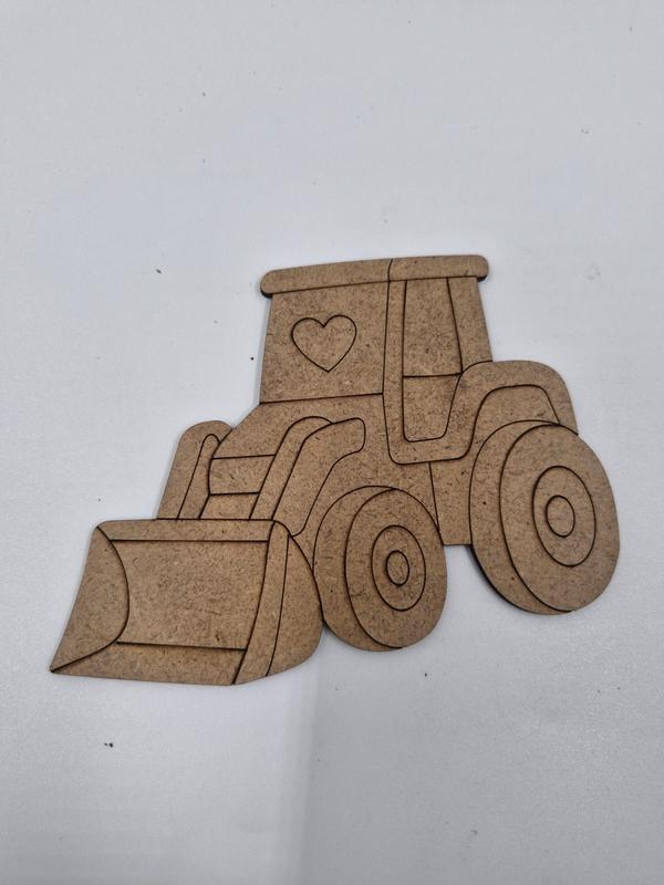 1 Adet Sevimli İş Makinası Ahşap Boyama Okul Diy Etkinlik Aktivite Sanat 15 cm x 11 cm