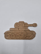 1 Adet Sevimli Tank Ahşap Boyama Okul Diy Etkinlik Aktivite Sanat 15 cm x 9 cm