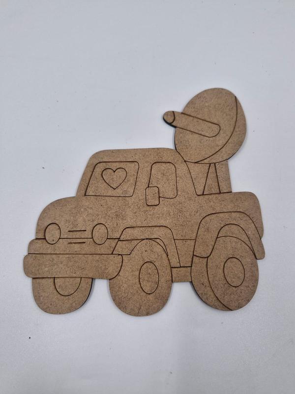 1 Adet Sevimli Kamyon Ahşap Boyama Okul Diy Etkinlik Aktivite Sanat 15 cm x 15 cm