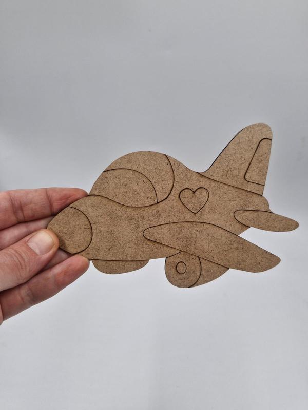 1 Adet Sevimli Jet Uçağı Ahşap Boyama Okul Diy Etkinlik Aktivite Sanat 15 cm x 10 cm