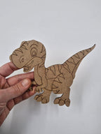 5 Adet Sevimli Dinozor Model 7 Ahşap Boyama Okul Diy Etkinlik Aktivite Sanat 15 cm x 12 cm