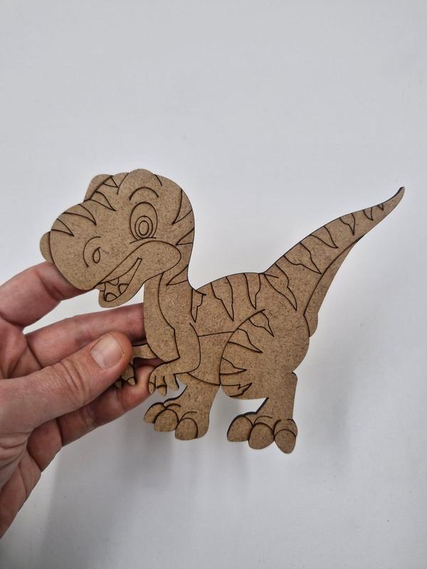 10 Adet Sevimli Dinozor Model 7 Ahşap Boyama Okul Diy Etkinlik Aktivite Sanat 15 cm x 12 cm