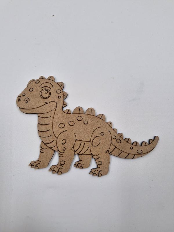 1 Adet Sevimli Dinazor Model 1 Ahşap Boyama Okul Diy Etkinlik Aktivite Sanat 15 cm x 10 cm