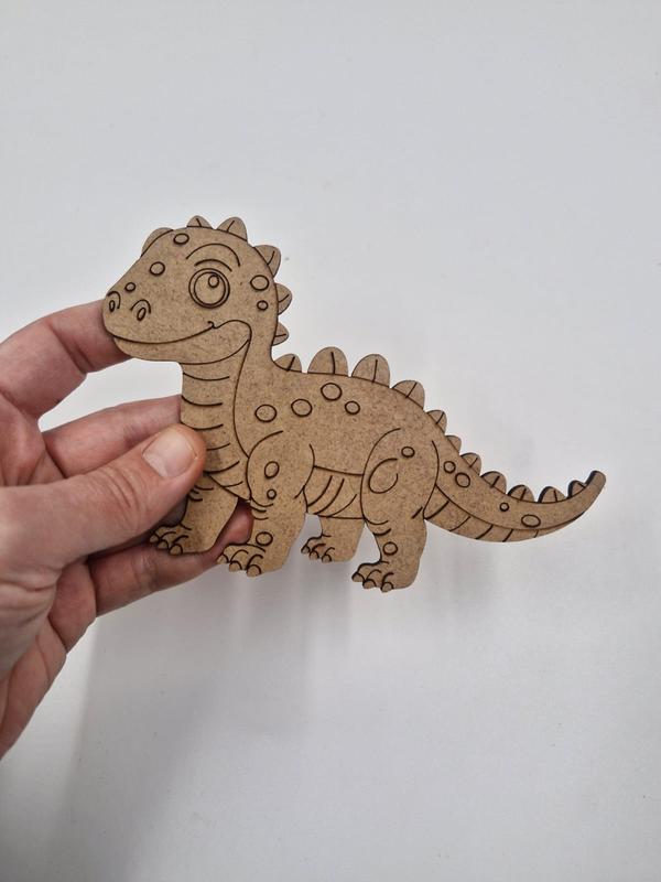 1 Adet Sevimli Dinazor Model 1 Ahşap Boyama Okul Diy Etkinlik Aktivite Sanat 15 cm x 10 cm