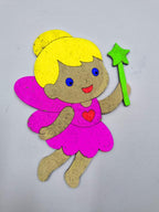 1 Adet Sevimli Peri Kızı Ahşap Boyama Okul Diy Etkinlik Aktivite Sanat 15 cm x 13 cm