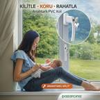 Anahtarlı Kilitli Pvc Pimapen Pencere ve Balkon Kapı Kolu Çiftli Alüminyum Beyaz